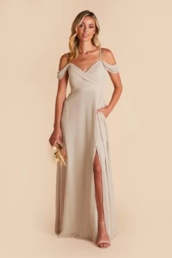 Spence Convertible Dress - Neutral Champagne -Cheap Plush Attire Store neutral champagne spence convertible slit bridesmaid dress 04