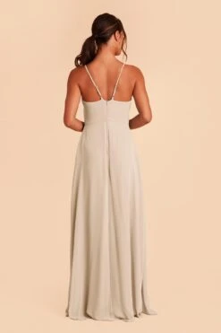 Theresa Chiffon Dress - Neutral Champagne -Cheap Plush Attire Store neutral champagne theresa convertible slit bridesmaid dress 05