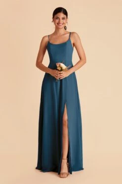 Amy Chiffon Dress - Ocean Blue 11 Amy Chiffon Dress - Ocean Blue -Cheap Plush Attire Store ocean blue amy convertible slit bridesmaid dress 03