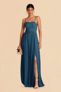 August Convertible Dress - Ocean Blue -Cheap Plush Attire Store ocean blue august convertible slit bridesmaid dress 03