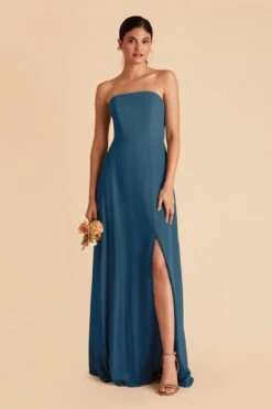 Chris Convertible Chiffon Dress - Ocean Blue -Cheap Plush Attire Store ocean blue chris convertible slit bridesmaid dress 04