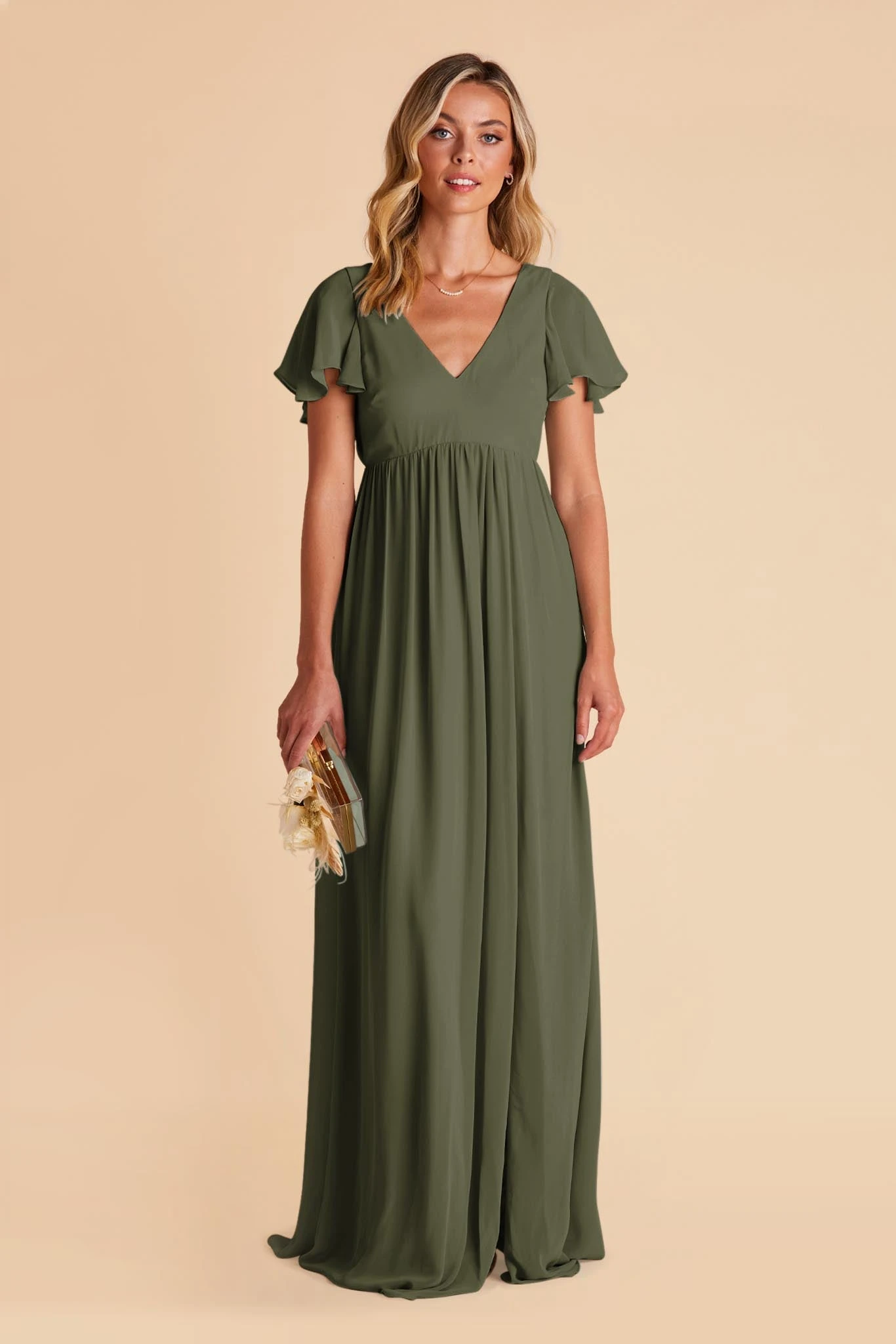 Hannah Empire Dress - Olive 3 Hannah Empire Dress - Olive