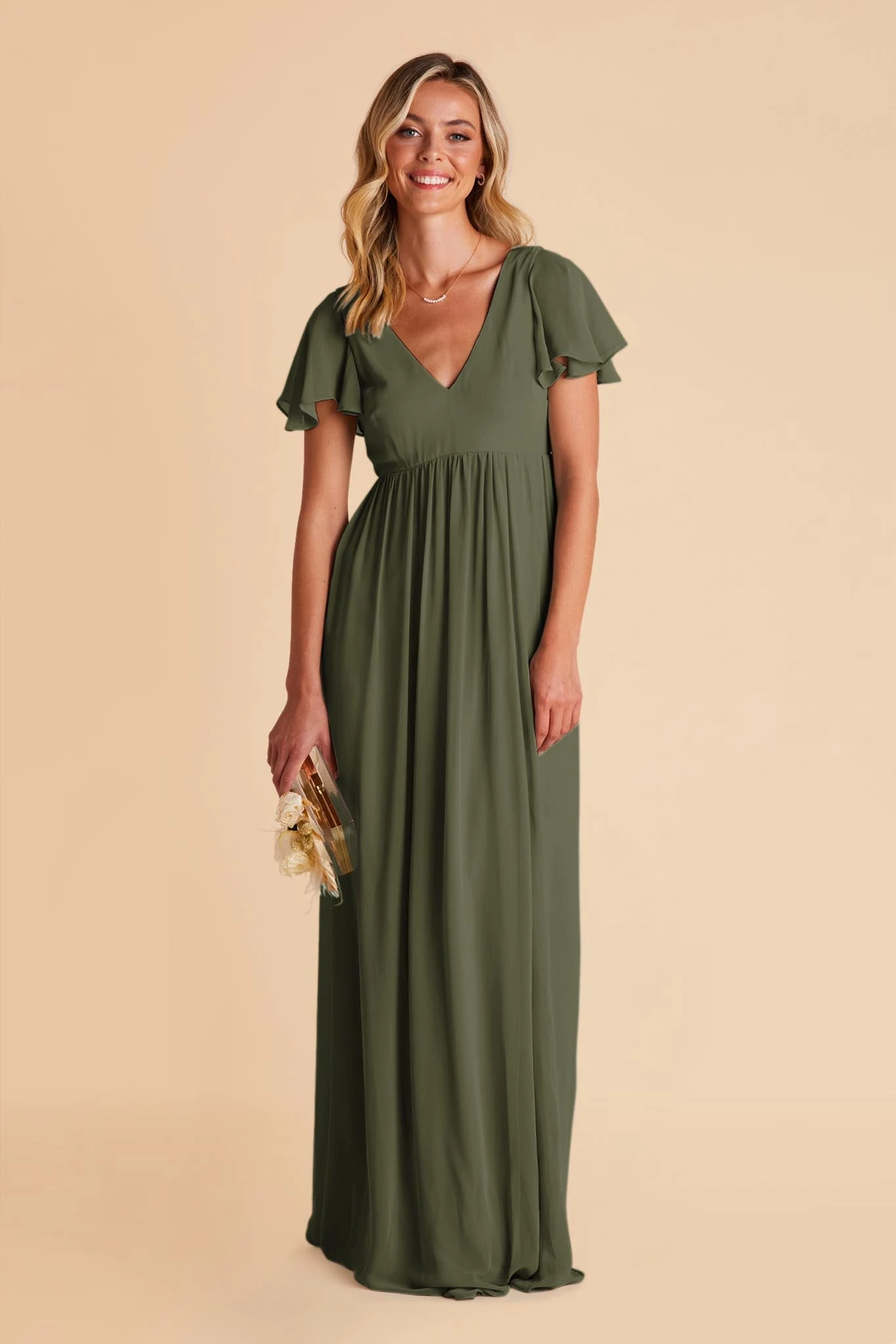 Hannah Empire Dress - Olive 6 Hannah Empire Dress - Olive - Image 4