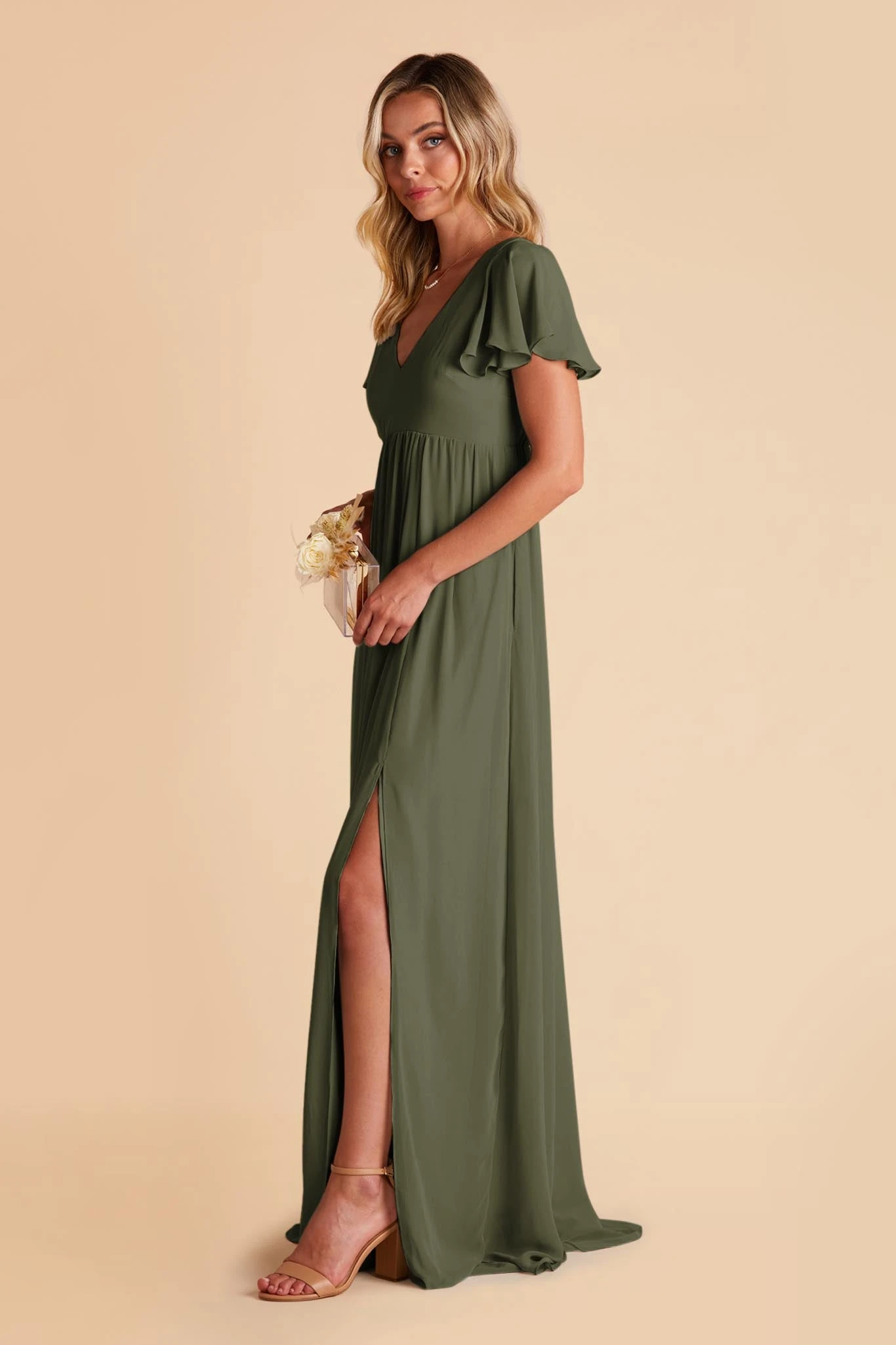 Hannah Empire Dress - Olive 8 Hannah Empire Dress - Olive - Image 6