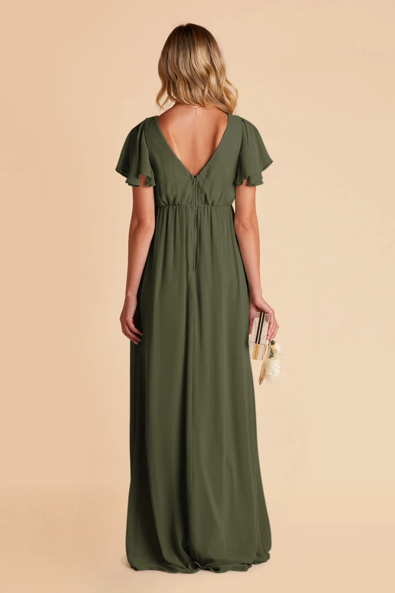 Hannah Empire Dress - Olive 9 Hannah Empire Dress - Olive - Image 7