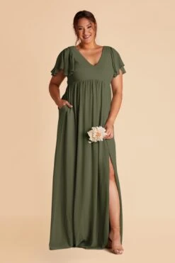 Hannah Empire Dress - Olive 12 Hannah Empire Dress - Olive -Cheap Plush Attire Store olive hannah plus size bridesmaid dress 02
