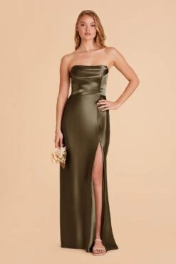 Mia Shiny Satin Convertible Dress - Olive 19 Mia Shiny Satin Convertible Dress - Olive -Cheap Plush Attire Store olive mia convertible satin bridesmaid dress 05