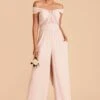 Gigi Convertible Jumpsuit - Pale Blush 1 Gigi Convertible Jumpsuit - Pale Blush -Cheap Plush Attire Store pale blush gigi convertible bridesmaid jumpsuit 03
