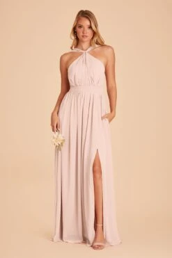 Kiko Chiffon Dress - Pale Blush