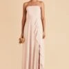 Winnie Convertible Chiffon Dress - Pale Blush -Cheap Plush Attire Store pale blush winnie convertible slit bridesmaid dress 04