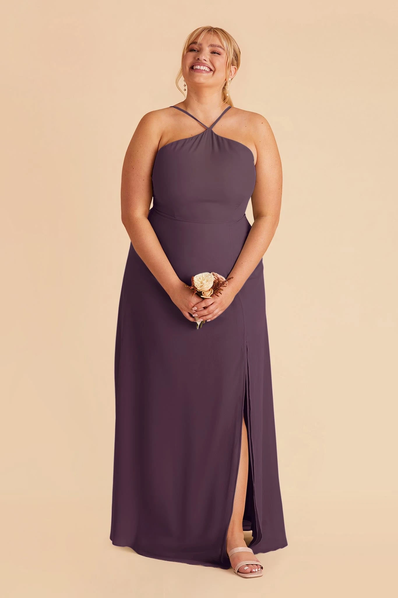 Juliet Chiffon Dress - Plum - Image 6
