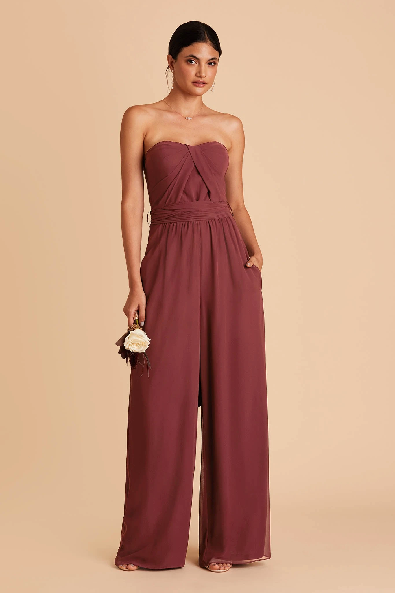 Gigi Convertible Jumpsuit - Rosewood 3 Gigi Convertible Jumpsuit - Rosewood
