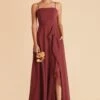 Winnie Convertible Chiffon Dress - Rosewood -Cheap Plush Attire Store rosewood winnie convertible slit bridesmaid dress 02