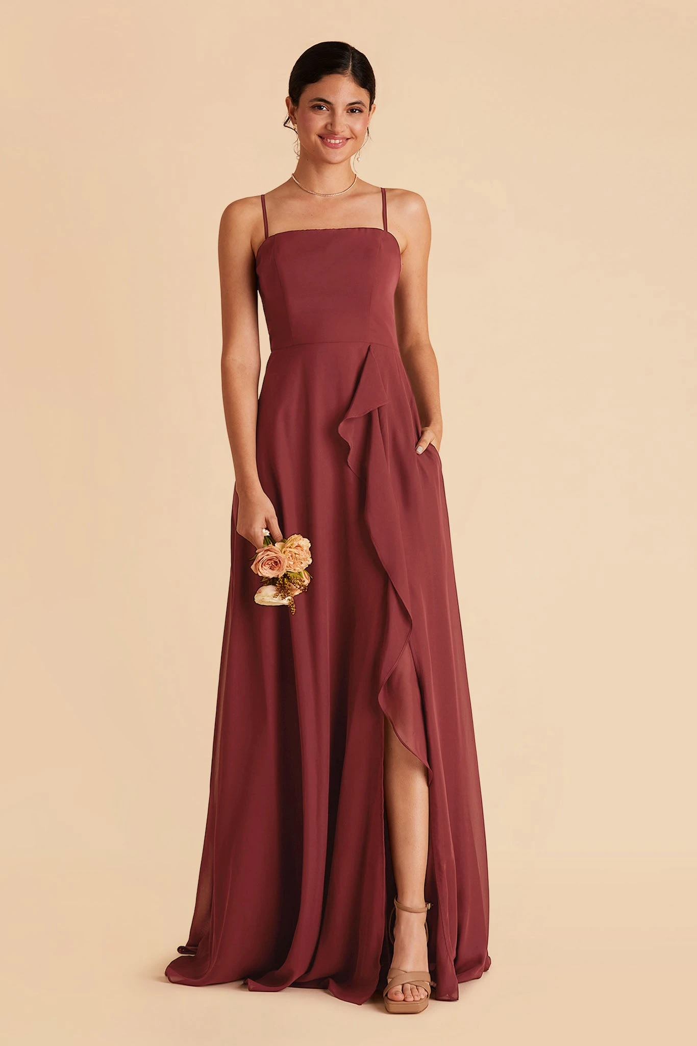 Winnie Convertible Chiffon Dress - Rosewood 3 Winnie Convertible Chiffon Dress - Rosewood