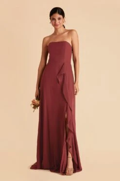 Winnie Convertible Chiffon Dress - Rosewood 15 Winnie Convertible Chiffon Dress - Rosewood -Cheap Plush Attire Store rosewood winnie convertible slit bridesmaid dress 05