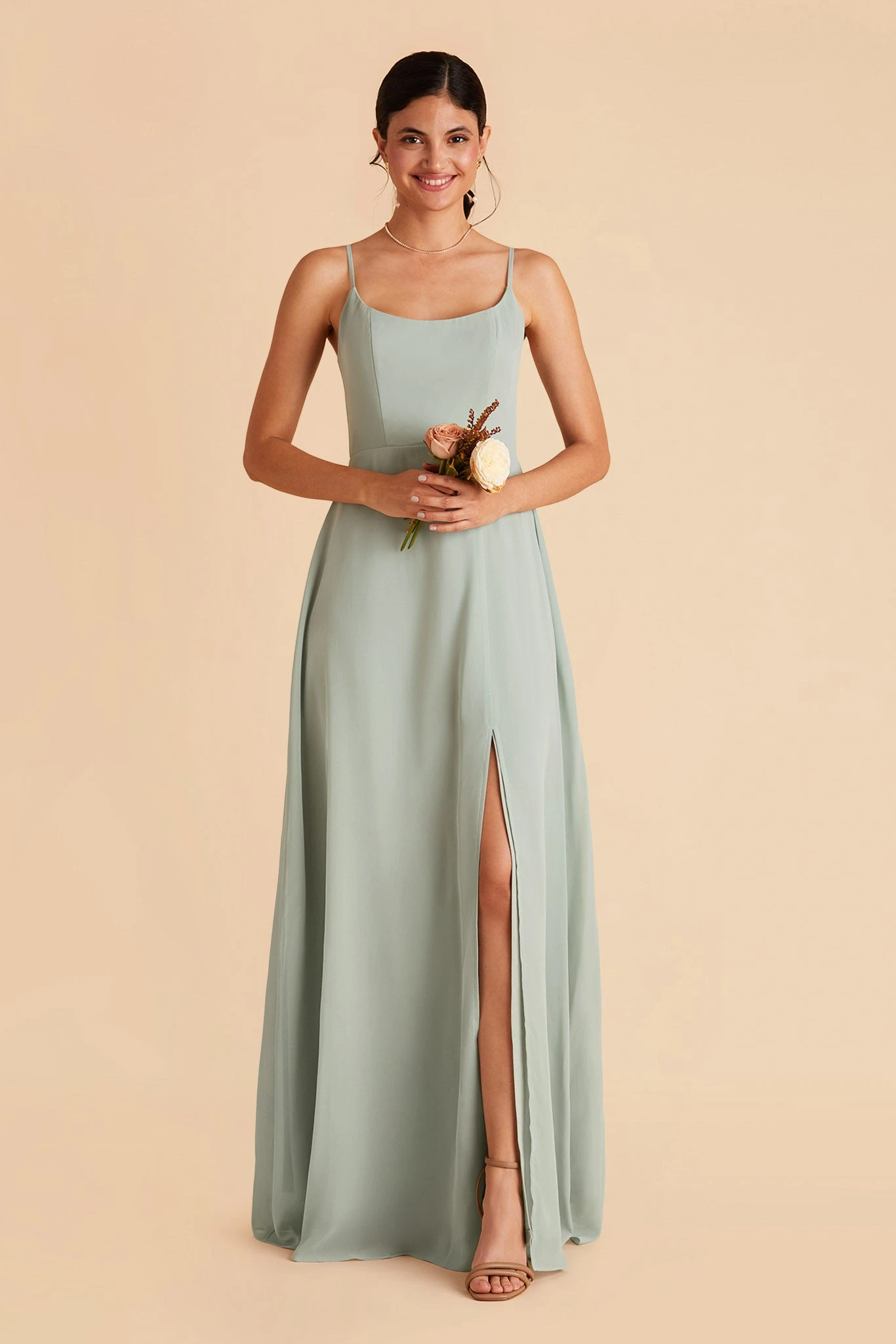 Amy Chiffon Dress - Sage 3 Amy Chiffon Dress - Sage