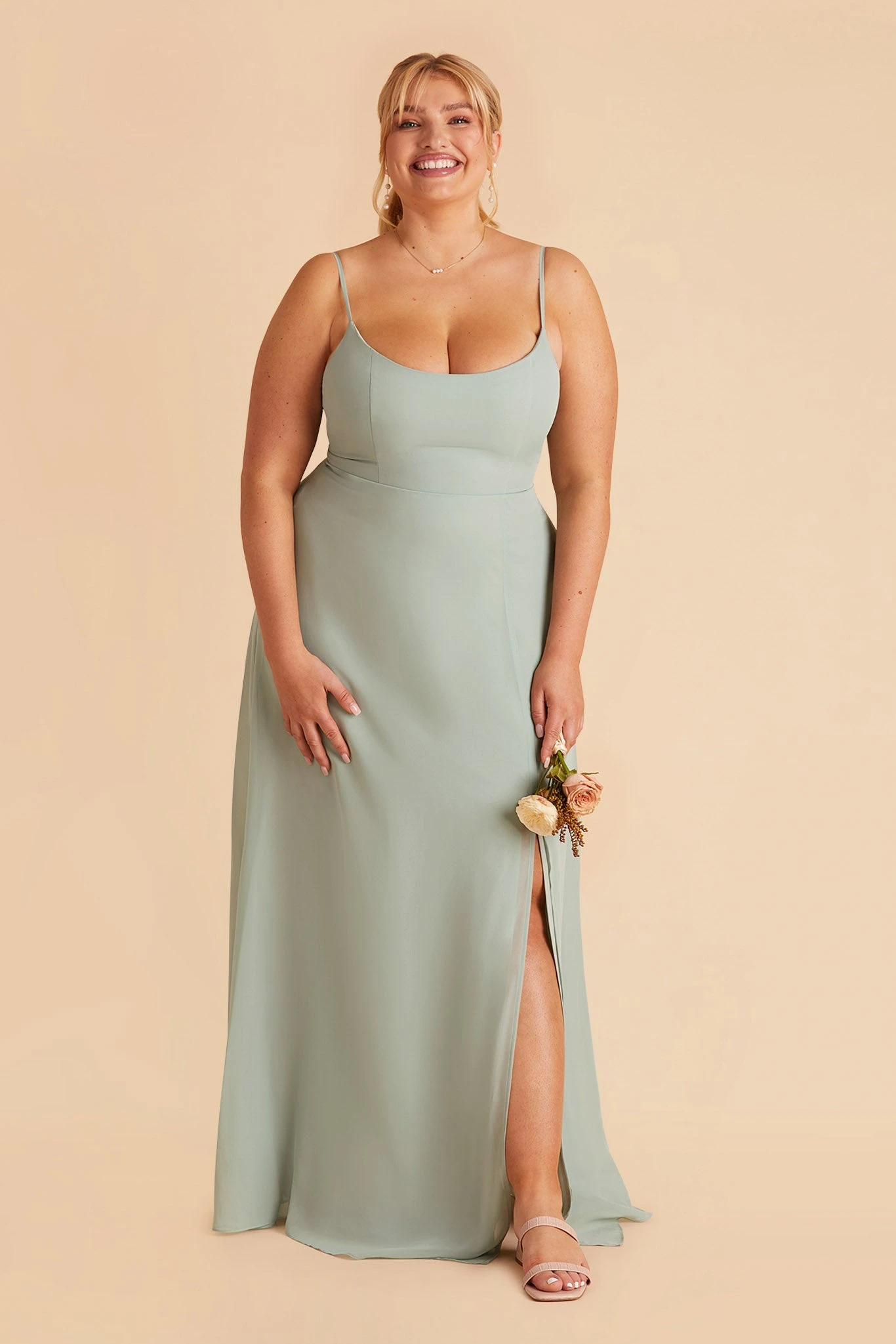 Amy Chiffon Dress - Sage 10 Amy Chiffon Dress - Sage - Image 8