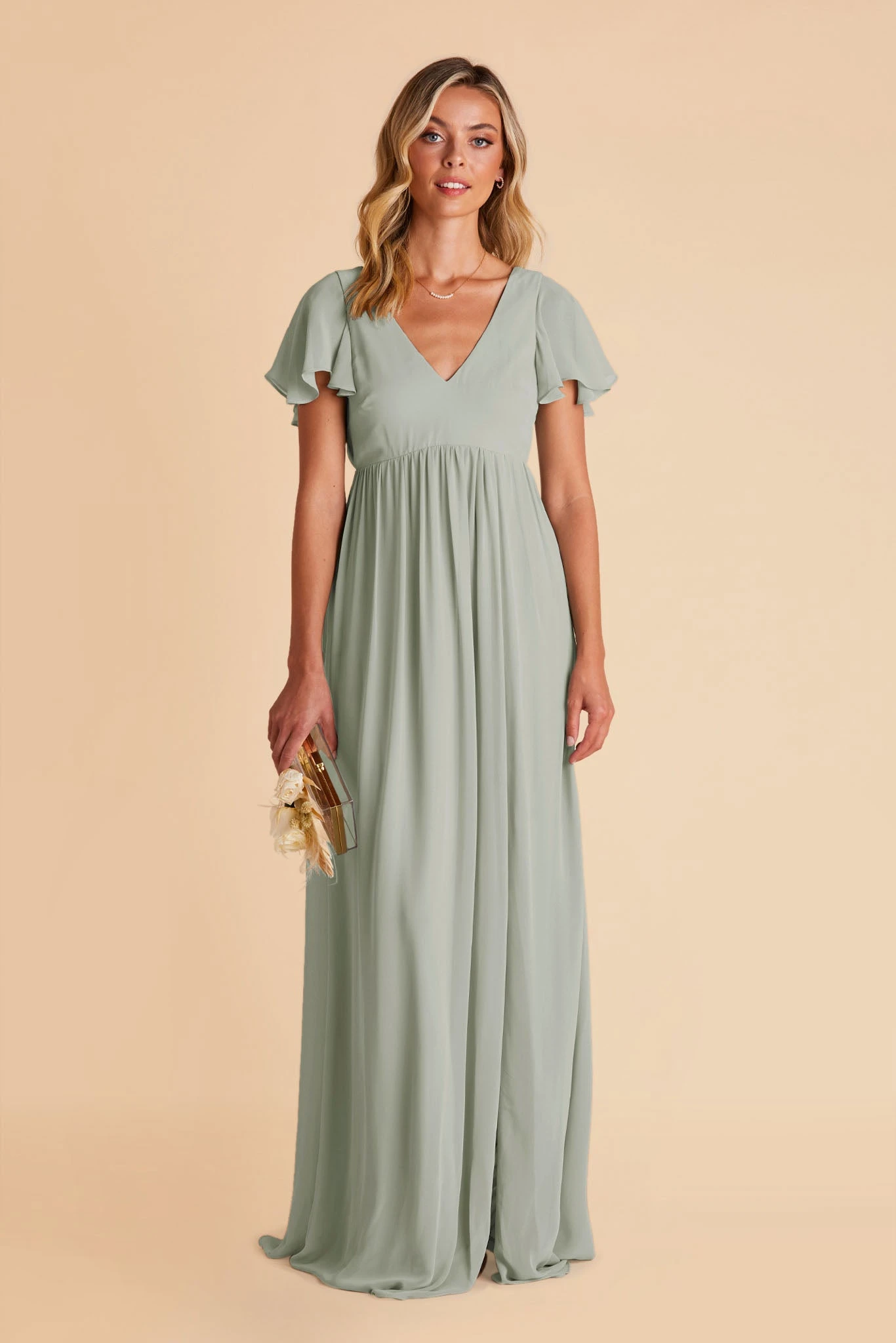 Hannah Empire Dress - Sage 6 Hannah Empire Dress - Sage - Image 4