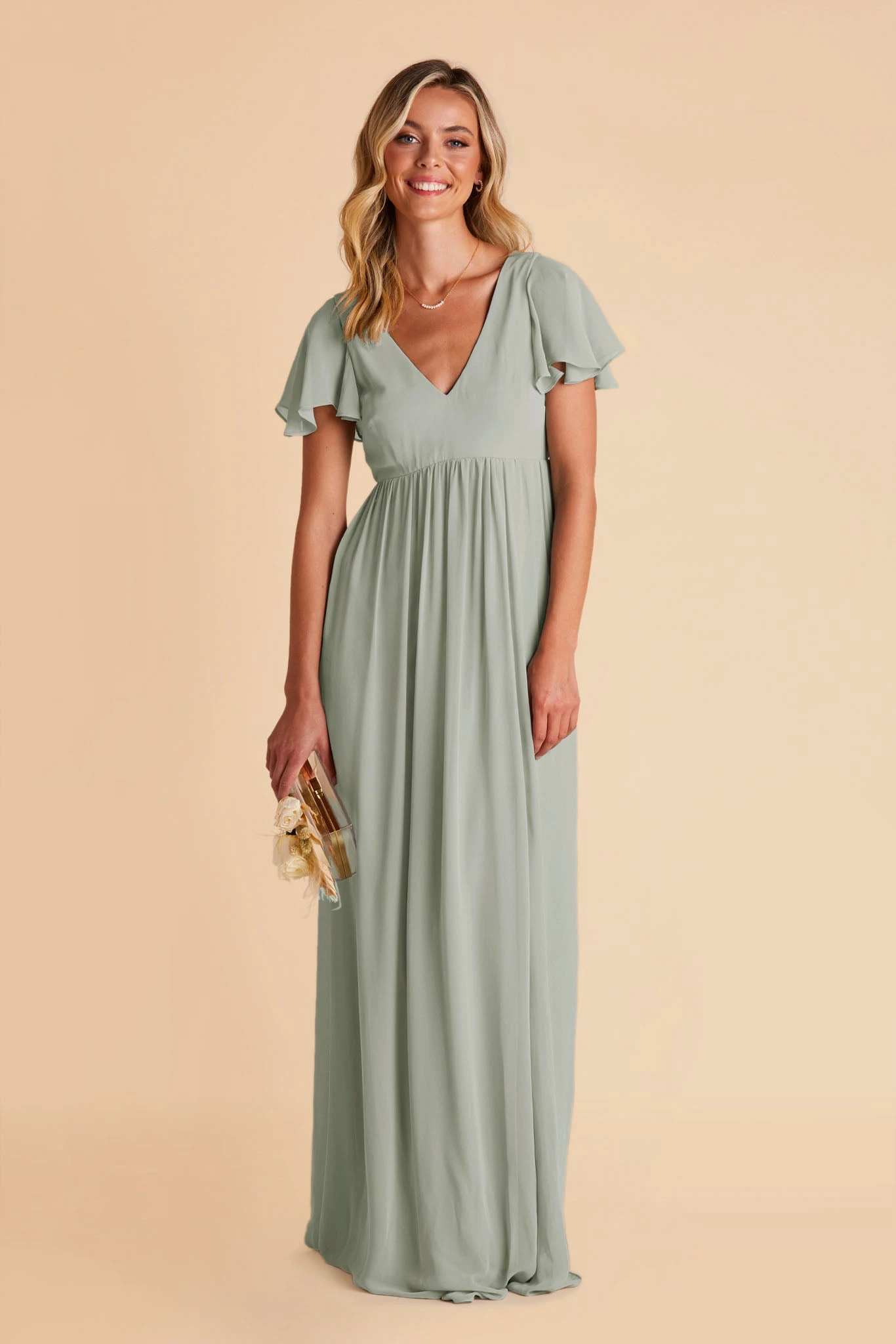 Hannah Empire Dress - Sage 7 Hannah Empire Dress - Sage - Image 5