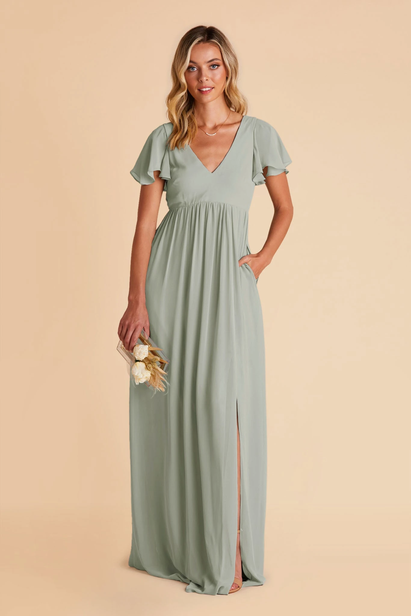 Hannah Empire Dress - Sage 8 Hannah Empire Dress - Sage - Image 6