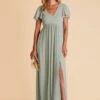 Hannah Empire Dress - Sage 1 Hannah Empire Dress - Sage -Cheap Plush Attire Store sage hannah maternity chiffon bridesmaid dress 04