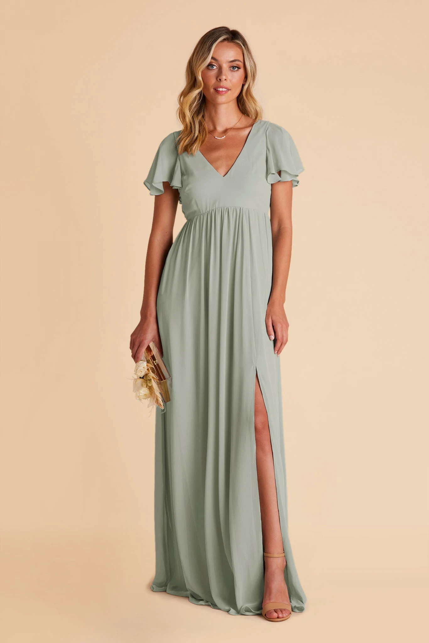 Hannah Empire Dress - Sage 3 Hannah Empire Dress - Sage