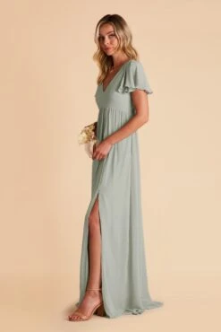 Hannah Empire Dress - Sage 20 Hannah Empire Dress - Sage -Cheap Plush Attire Store sage hannah maternity chiffon bridesmaid dress 05
