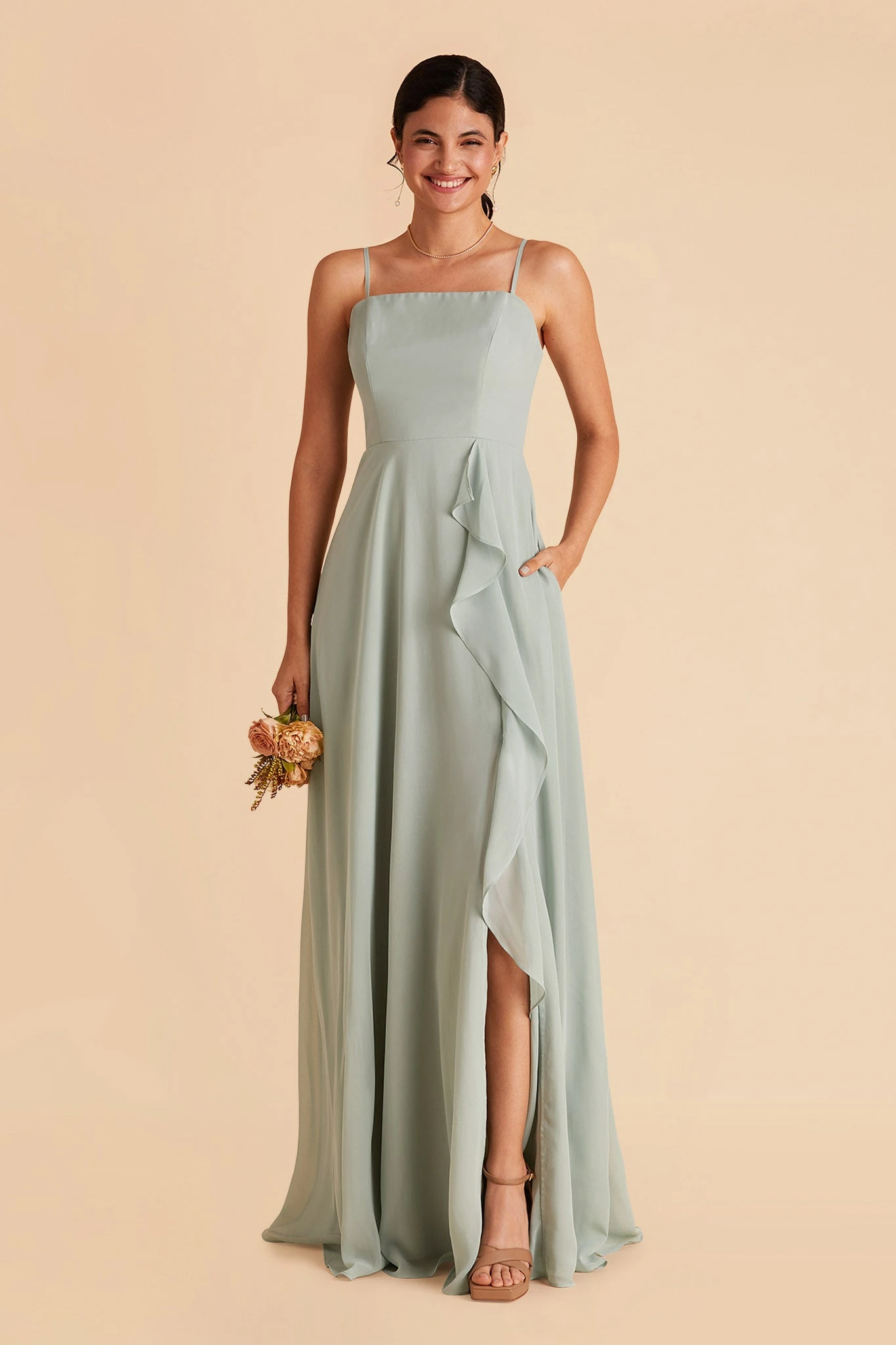 Winnie Convertible Chiffon Dress - Sage 3 Winnie Convertible Chiffon Dress - Sage