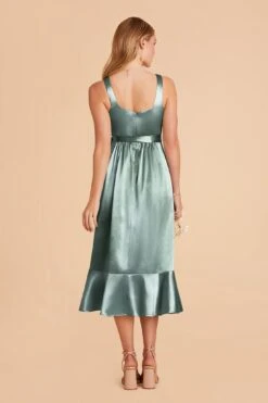 Eugenia Shiny Satin Convertible Midi Dress - Sea Glass 17 Eugenia Shiny Satin Convertible Midi Dress - Sea Glass -Cheap Plush Attire Store sea glass eugenia convertible satin bridesmaid dress 05