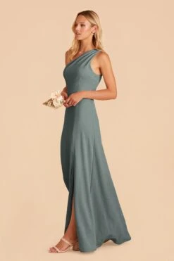 Kira Crepe Dress - Sea Glass 18 Kira Crepe Dress - Sea Glass -Cheap Plush Attire Store sea glass kira crepe bridesmaid dress 01