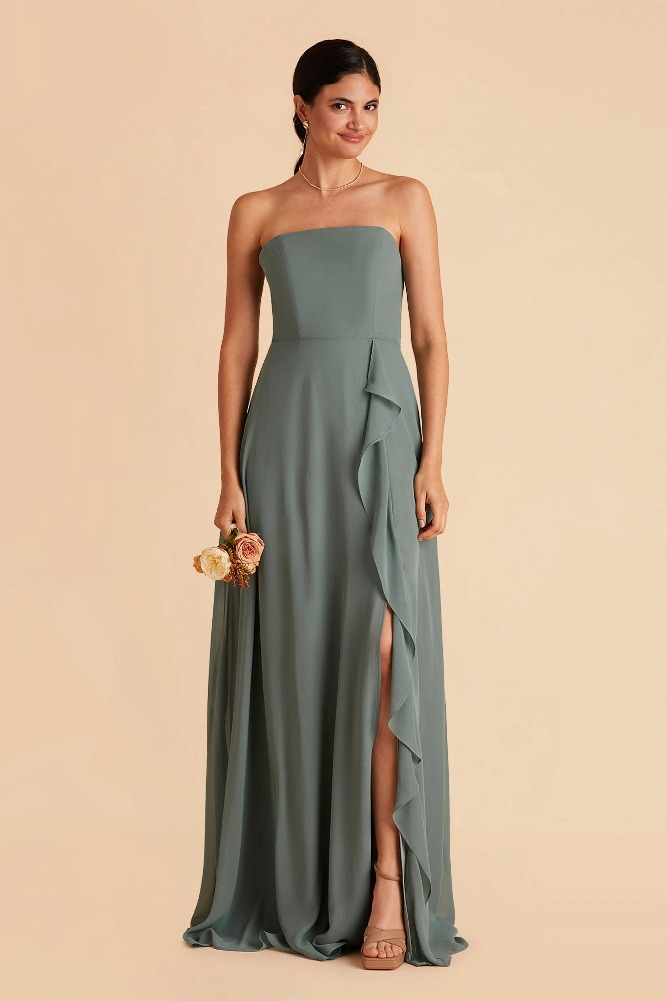 Winnie Convertible Chiffon Dress - Sea Glass 9 Winnie Convertible Chiffon Dress - Sea Glass - Image 7