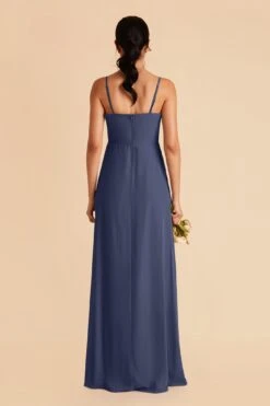 Chris Convertible Chiffon Dress - Slate Blue -Cheap Plush Attire Store slate blue chris convertible bridesmaid dress 03