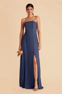 Chris Convertible Chiffon Dress - Slate Blue