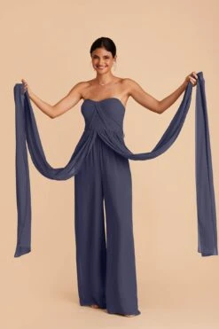 Gigi Convertible Jumpsuit - Slate Blue -Cheap Plush Attire Store slate blue gigi convertible bridesmaid jumpsuit 02 ebe0f310 0177 449a aa7b cb7013b795d9