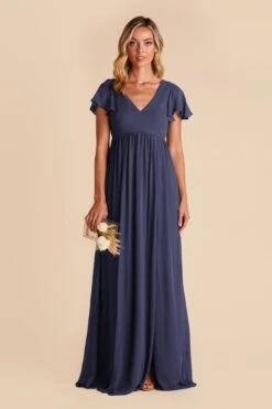 Hannah Empire Dress - Slate Blue 11 Hannah Empire Dress - Slate Blue -Cheap Plush Attire Store slate blue hannah bridesmaid dress 01