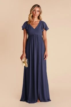 Hannah Empire Dress - Slate Blue 13 Hannah Empire Dress - Slate Blue -Cheap Plush Attire Store slate blue hannah bridesmaid dress 02
