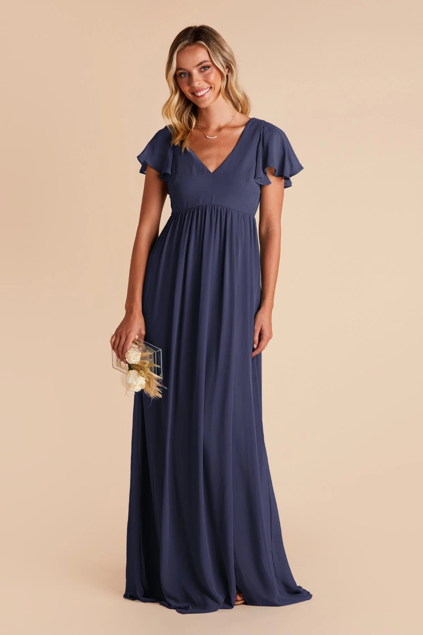 Hannah Empire Dress - Slate Blue 3 Hannah Empire Dress - Slate Blue