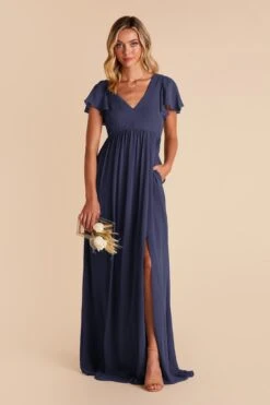 Hannah Empire Dress - Slate Blue 12 Hannah Empire Dress - Slate Blue -Cheap Plush Attire Store slate blue hannah bridesmaid dress 04