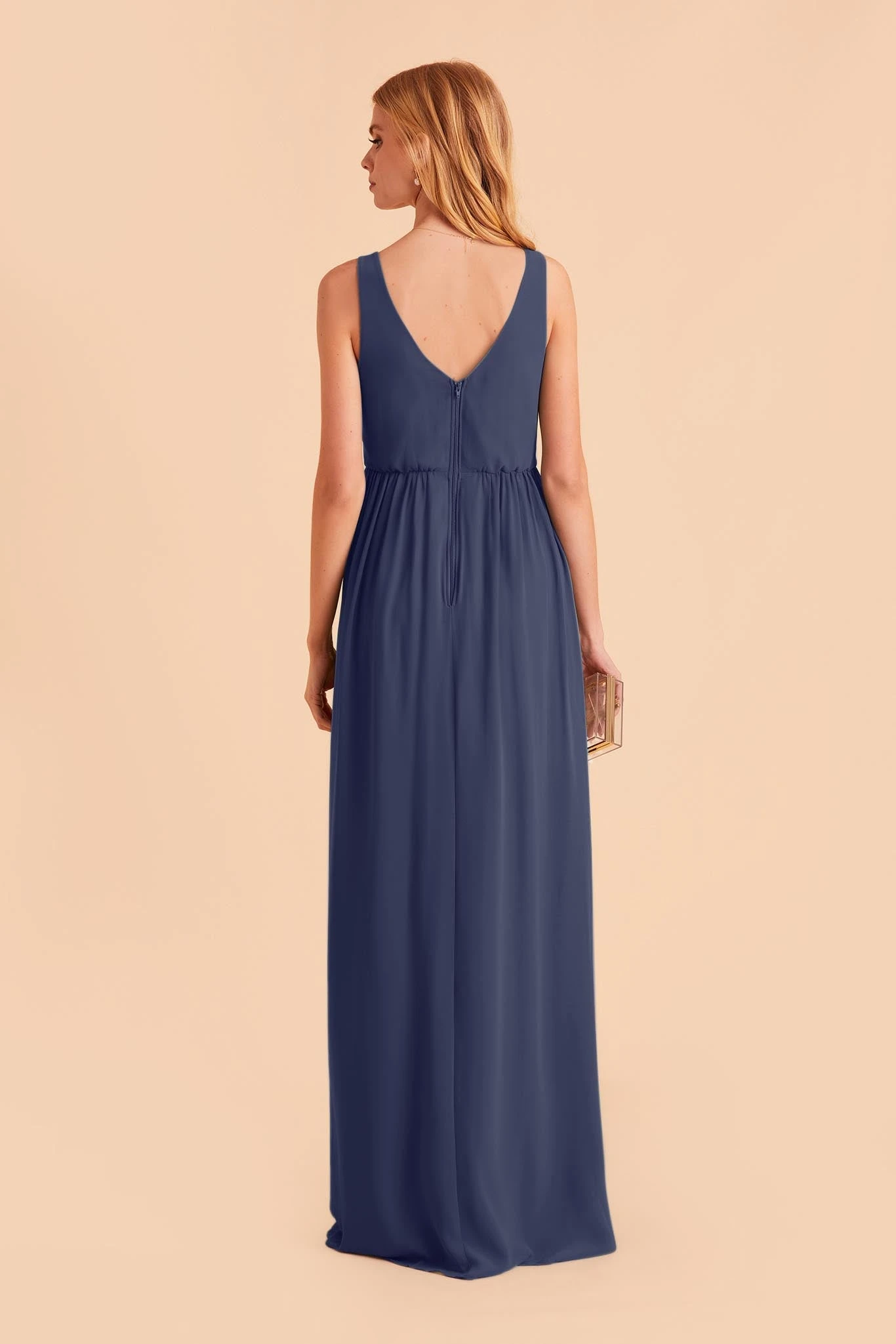 Laurie Empire Dress - Slate Blue 8 Laurie Empire Dress - Slate Blue - Image 6