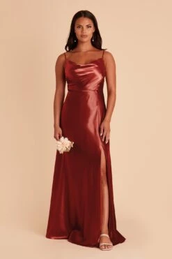 Lisa Long Shiny Satin Dress - Spice 10 Lisa Long Shiny Satin Dress - Spice -Cheap Plush Attire Store spice lisa slit satin bridesmaid dress 02