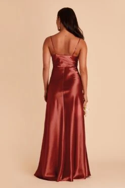 Lisa Long Shiny Satin Dress - Spice 12 Lisa Long Shiny Satin Dress - Spice -Cheap Plush Attire Store spice lisa slit satin bridesmaid dress 04
