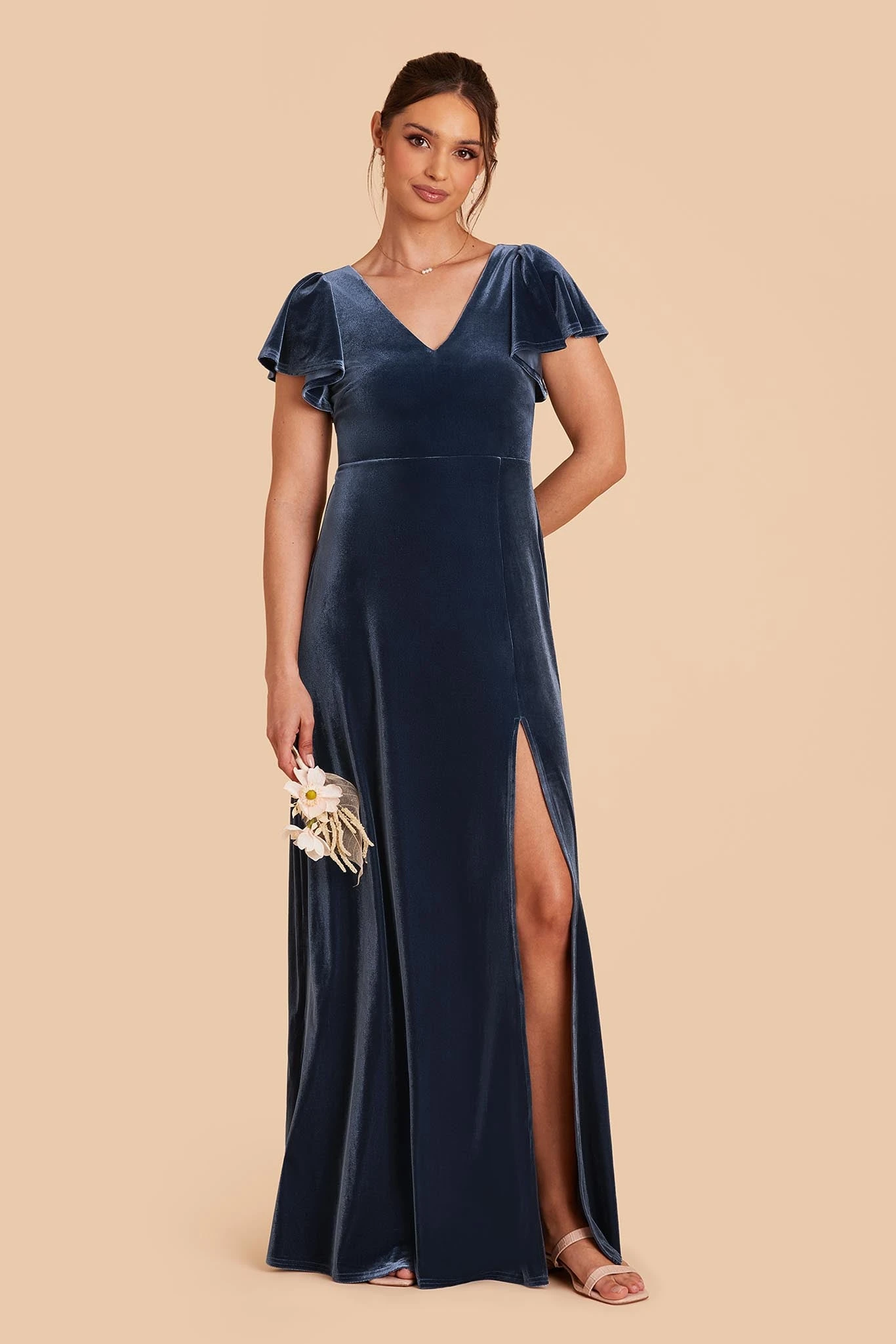 Hannah Velvet Dress - Storm Blue 7 Hannah Velvet Dress - Storm Blue - Image 5