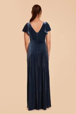 Hannah Velvet Dress - Storm Blue 18 Hannah Velvet Dress - Storm Blue -Cheap Plush Attire Store storm blue hannah velvet bridesmaid dress 05