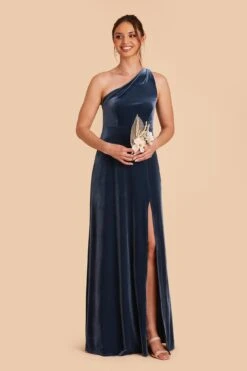 Kira Velvet Dress - Storm Blue 14 Kira Velvet Dress - Storm Blue -Cheap Plush Attire Store storm blue kira velvet bridesmaid dress 02