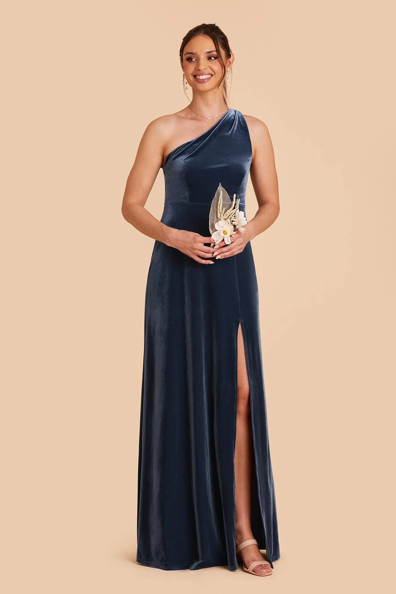 Kira Velvet Dress - Storm Blue 6 Kira Velvet Dress - Storm Blue - Image 4