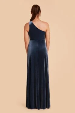 Kira Velvet Dress - Storm Blue 18 Kira Velvet Dress - Storm Blue -Cheap Plush Attire Store storm blue kira velvet bridesmaid dress 06