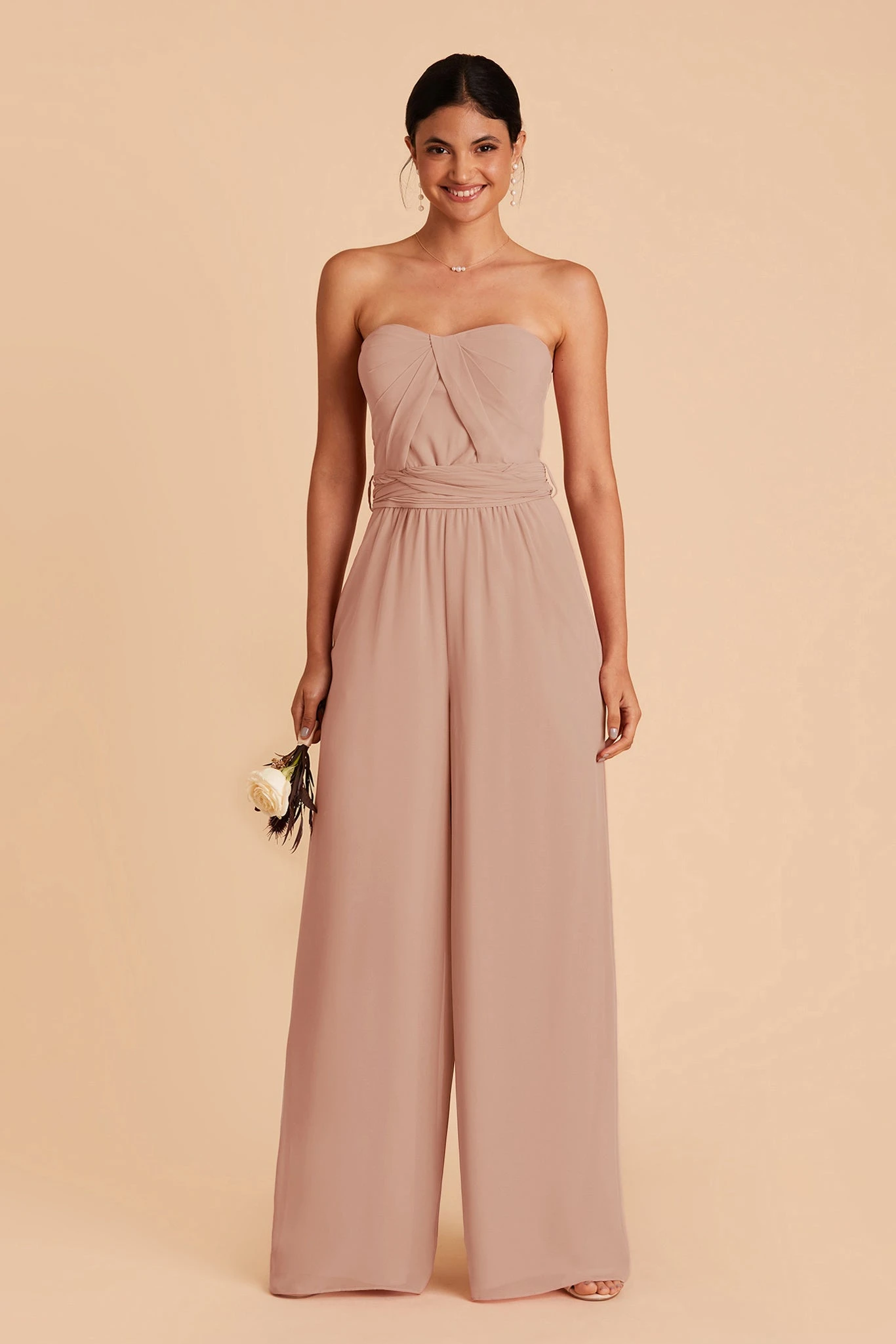 Gigi Convertible Jumpsuit - Taupe 6 Gigi Convertible Jumpsuit - Taupe - Image 4