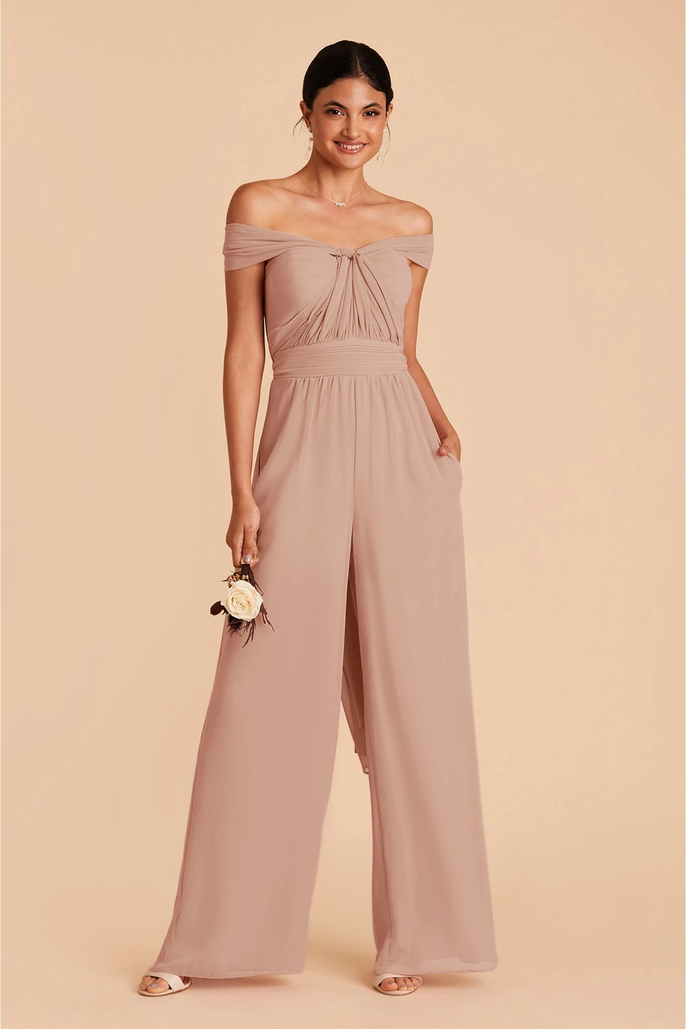 Gigi Convertible Jumpsuit - Taupe 5 Gigi Convertible Jumpsuit - Taupe - Image 3