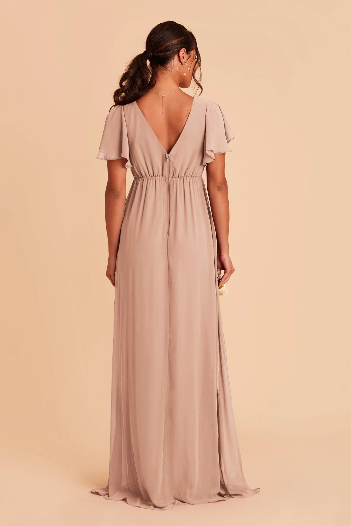 Hannah Empire Dress - Taupe 8 Hannah Empire Dress - Taupe - Image 6