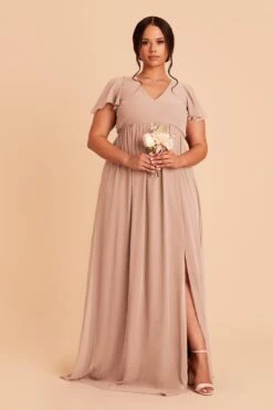 Hannah Empire Dress - Taupe 11 Hannah Empire Dress - Taupe -Cheap Plush Attire Store taupe hannah plus size bridesmaid dress 01
